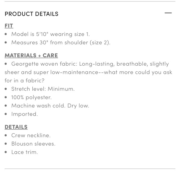 Georgette Lace Trim Button Up Blouse - Picture 5 of 6